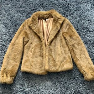 Tan fur coat